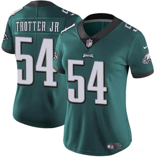 Women's Philadelphia Eagles #54 Jeremiah Trotter Jr Green 2024 Draft Vapor Untouchable Limited Stitched Football Jersey(Run Small)